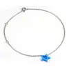 Link Bracelets Blue White Pink Star Bracelet 925 Sterling Silver Chain Synthetic Opal Jewelry For Unisex