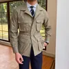 mens Vintage Multi-Pockets Cargo Jacket Harajuku Spring Slim Fit Waist Outwear Coat New Casual Male Single Breasted Work Jackets F9pF#