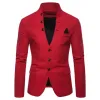 Blazer da uomo Multi-butt Decorati Casual Colletto alla coreana Blazer maschile Fi Slim Tinta unita Giacca Dr Stage Party u7Sq #