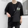 T-shirt da uomo 2022 Patchwork a righe Hip Hop T-shirt a maniche corte Mens Harajuku Punk Vest T-shirt Vintage Casual Tees Tops24328