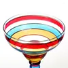 Wine Glasses Handmade Colorful Margarita Lead-free Crystal Cocktail Goblet For Home Bar Wedding Party