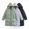 Casaco de inverno com capuz de cor sólida Feminino New Joker Down Jacket LG Down Coat Design Feels Parka Mulheres Engrossadas Parkas Outwear w8Nk #