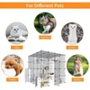 Cat Carriers 4-Tier Kennels Crate Ideal For 1-4 Cats Large Cage Enclosure Indoor Playpen Metal Wire