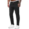 Jeans masculinos 2024 quebrado preto designer slim fit calças mendigo coreano moda rua vestido retro estilo japonês