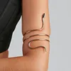 Punk Opgerolde Spiraal Bovenste Armband Vrouwen Sieraden Egypte Swirl Snake Arm Manchet Armlet Armband 240321