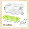 Baking Moulds Ice-Cube Tray With Lid And Bin Trays For Freezer 32 Pcs Mold (Green)