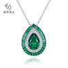 Hangers S925 zilveren ketting grootmoeder groene waterdruppel 8 12 diamanten oorbellen met hoog koolstofgehalte luxe dames