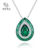 Pendentifs S925 Collier en argent Grand-mère Goutte d'eau verte 8 12 Boucles d'oreilles en diamant à haute teneur en carbone Femmes de luxe