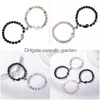 Con cuentas 2 unids / set Pulsera de cuentas de distancia magnética Pareja Amantes del corazón minimalista Pulseras de amistad a juego para mujeres Drop Dhgarden DHJXZ