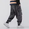 Hip Hop Jeans pour hommes Chic Sarouel Pantalon de jogging en vrac Pantalon cargo Big Taille Casual Taille élastique Bleu Denim Jeans Pantalon Homme j1Fz #