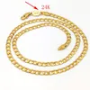 Women's Necklace Curb Chain Solid 24 k Stamp Link Fine Gold GF Birthday Valentine Gift Valuable 20 500 4 MM254D