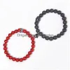 Perlé 2Pcs / Set Distance Magnétique Perle Bracelet Couple Amoureux De Coeur Minimaliste Correspondant Bracelets D'amitié Pour Les Femmes Drop Dhgarden Dhidu