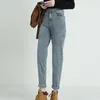 Dames jeans hoge taille Harlan denim vrouwelijke negende volledige dad -broek vrouwen losse veelzijdige mode -broek