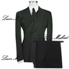 Color Block Costume pour hommes 2 pièces Blazer à double boutonnage Couleur personnalisée XS-5XL Mariage Marié Tuxedo Fête formelle Dr N6Dc #