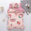 Zestaw pościeli dla niemowląt 3PCS na przedszkole łóżeczka lniane zestaw kołdry kołdra poduszka poduszka arkusz materaca Bedspread CP12 240325