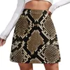 Skirts Classic Snakeskin Print Skirt Greys And Silvers Snake Scale Kawaii Mini High Waist Street Style Casual Large Size