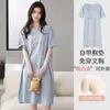Women's Sleepwear 2024 Summer Short Sleeve Cotton Lingerie Nightgowns For Women Korean Cute Cartoon Night Dress Nightdress Nighty