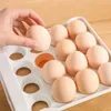 Bouteilles de stockage Réfrigérateur Capacité de l'organisateur d'œufs Boîte à double couche avec 32 grilles Conception visible transparente Qualité alimentaire pour la cuisine