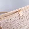 Bolsos de hombro Bolso diagonal Color sólido Tejido Trenza de paja Pequeño cuadrado Inclinado a través del bolso Monederos Monederos Verano Casual Tote Mujer