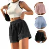 женские спортивные шорты сплошной цвет свободные летние женские с высокой талией удобные спортивные шорты для тренировок повседневная одежда Fitn m78C#