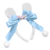 Acessórios de cabelo japoneses orelhas de pelúcia bandana doce flor de cerejeira bowknot hoop anime cosplay headpiece