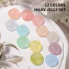 12 Farben Ice Transparent Jelly Gel Polish Pink Blue Translucent Nail Colors Soak Off UV Gel Polish Nail Kit Set Salon Home Us 240321