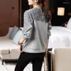 Women's Hoodies #4727 Black Gray Sweatshirts Women Split Joint Sequins Streetwear Pullover Batwing Sleeve Loose Autumn