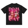 Designer T-shirt Heren Polo Doja Cat Gedrukte korte mouwen Hip-Hop T-shirt American Vintage Pure Cotton Trendy Mens Top