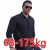 68-175kgメンズLGスリーブシャツカジュアルな特大のルーズシャツプラスサイズのブシンシャツビッグサイズ男性トップK95i＃
