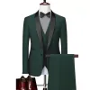 men Autumn Wedding Party Three Pieces Jacket Trousers Set Large Size 5XL 6XL Male Blazer Coat Pants Vest Fi Slim Fit Suit n47s#