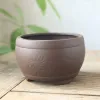 Plantadores de cerâmica preta queima de cerâmica artesanato vaso de flores ameixa orquídea bambu crisântemo planta suculenta vaso respirável decoração