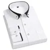 Para camisas de vestido masculino masculino de colarinho social colarinho social elástico social elástico anti-rugas casual camisa de bolso240325