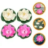 Decoratieve bloemen 4 pc's aquariumvijver decoratie gesimuleerd halfopen lotus blad kunstmatige bloem drijvende set ornament lotusbloemschuim