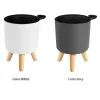 Planters Floorstanding Round Flower Pot Feet Herbs Self Watering Drainage System Bonsai For Plants With Wooden Legs Nursery Modern