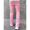 Мужские джинсы Весна и осень Мужские розовые джинсовые брюки Хип-хоп Джинсы Y2K Американские и европейские мужские брюки Одежда ropa hombre J240328