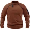 Herren Fi Kapuzenpullover Reißverschluss Hoher Kragen Lässige Tasche Plüsch Lg Ärmel Vintage verdicken Tops Männer Sweatshirt Herrenkleidung W4D1 #