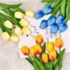 Dekorativa blommor Multicolor Tulips Artificial Faux Tulpan Stems Real Feel Wreath Wedding Bouquet Centerpiece Floral Arrangement