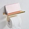 Porte-papier hygiénique en acier inoxydable doré, support mural pour mouchoirs à roulettes, pour rangement de plateaux de téléphone, étagère de WC, accessoires de bain 240328