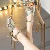 Туфли Роскошные женские сандалии на высоком каблуке Вечеринка 2024 Лето Дизайнерские прогулочные тапочки Шлепанцы Туфли-лодочки Femme Zapatillas Шлепанцы