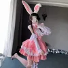 Tatlı Pembe Lolita Dr Japon Kawaii Okul Kız Hizmetçi Cosplay Kostümleri Lolita Bunny Rol Oyunu Halen Waitr Uniform 2024 P7VK#