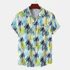 hawaiian Men's Shirt Beach Cocut Tree Print Short Sleeve Men's Clothes Fi Lapel Butt Top T-shirt 2023 New Shirt For Men a3jd#