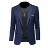 Boutique Fashion Solid Color High-End Brand Casual Business Mens Blazer Groom Wedding Gown Blazers For Men Passar Tops Jacke Coat 240314