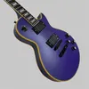 Meilleure guitare électrique personnalisée, quincaillerie noire, couleur violette en satin, touche en acajou, livraison gratuite