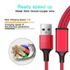 Lovebay 3-in-1 USB-snellaadkabel Type C Micro IOS Multi-oplaadkabel voor iPhone Huawei Samsung Nylon gevlochten snoer