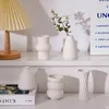 Wazony nowoczesne proste ceramiczne wazon wazon biały kwiat domowy biuro biurowy dekoracje rośliny garnek nordycki pojemnik do sadzenia