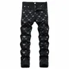 Stampa digitale maschile neri jeans jeans mid-waist casual pantaloni hip hop bici bici fi abbigliamento c6kc#