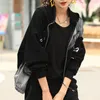 Mass ASSS NYA 2024 SPRING WOMENS HOODED DESIGN LOOK JACKETS KOREAN Style Female Letter denim Punk Coat Gothic Casual Clothes 15tn#