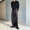 Pantalon pour hommes Luzhen Printemps Ceinture à la mode Décorer Design plissé Costume droit Couleur unie Mode coréenne Pantalon élégant LZ2095