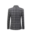 Busin Plaid Men Blazers 2023 Vintage Wedding Groom Man Jacket Casual One-Butt Slim Fit Plus Size Blazer Terno Men Clothing S2OH#