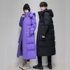 down Jacket Couples Solid Color Winter New Fi Lg Style Thickened Warm Loose Casual Hat Warm Coats Man Drop Ship p46X#